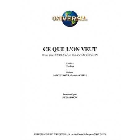 CE QUE L’ON VEUT