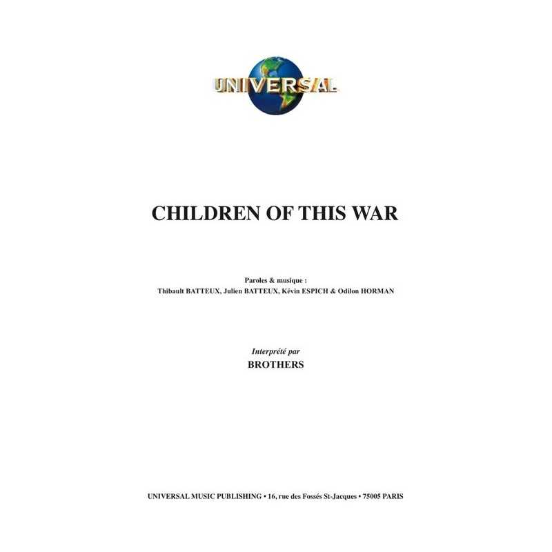 Partition CHILDREN OF THIS WAR BROTHERS