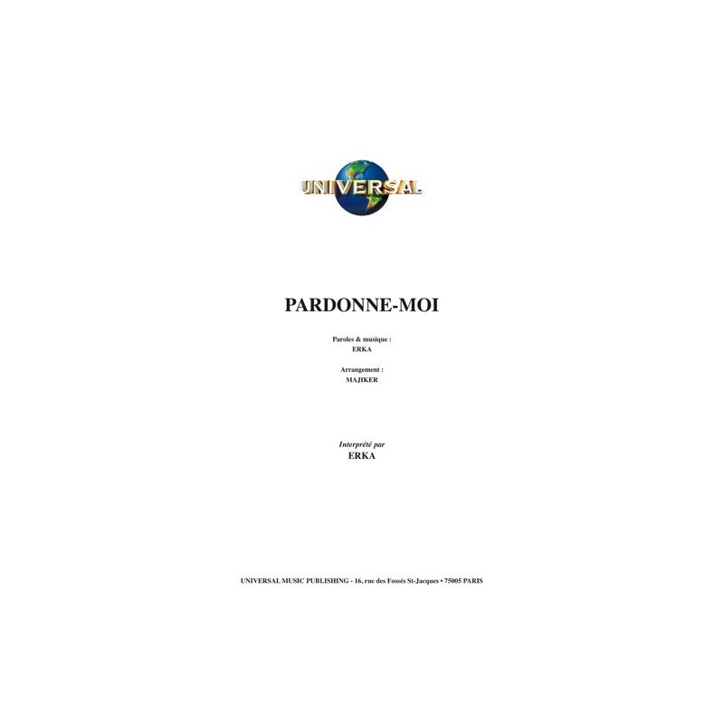Partition PARDONNE-MOI Elisa ERKA