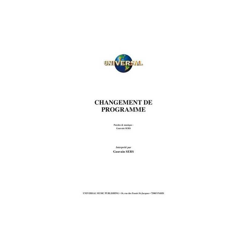 Partition CHANGEMENT DE PROGRAMME Gauvain SERS