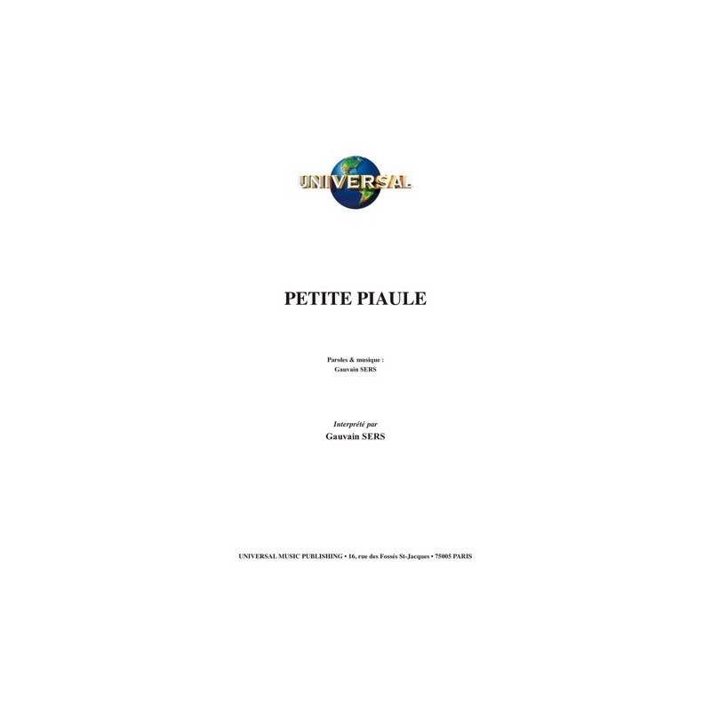 Partition PETITE PIAULE Gauvain SERS