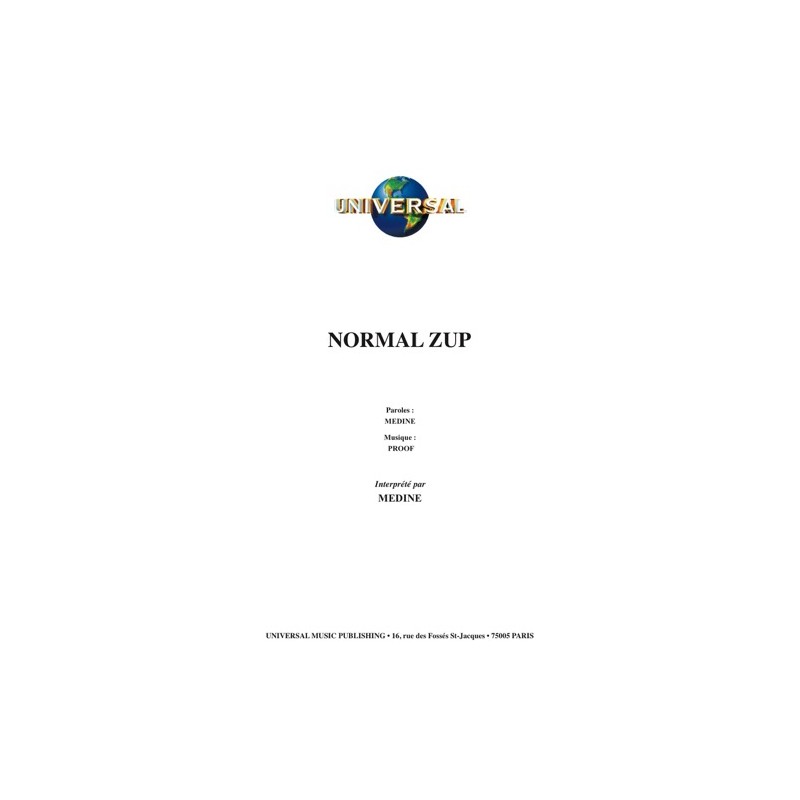 Sheet music NORMAL ZUP Médine