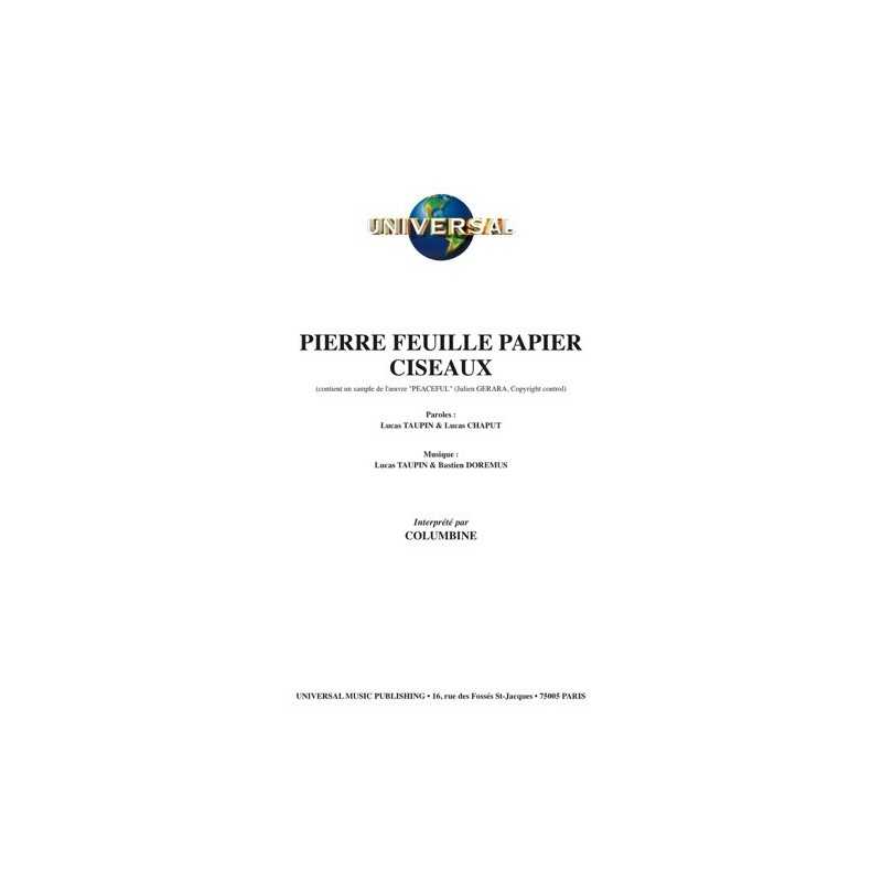 Partition PIERRE FEUILLE PAPIER CISEAUX COLUMBINE
