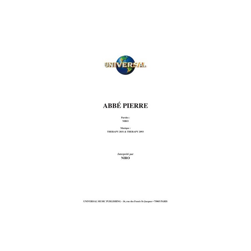 Partition ABBÉ PIERRE NIRO