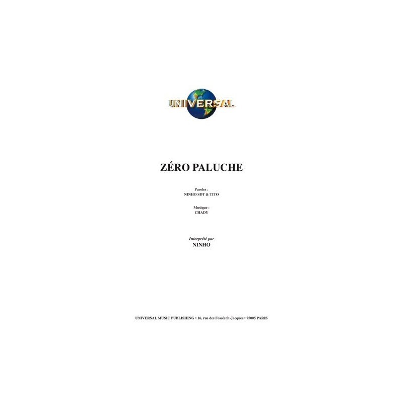 Partition ZÉRO PALUCHE NINHO