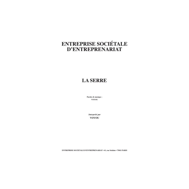 Partition LA SERRE VOYOU