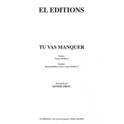 Partition TU VAS MANQUER Kendji GIRAC