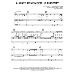 Sheet music ALWAYS REMEMBER US THIS WAY Lady Gaga