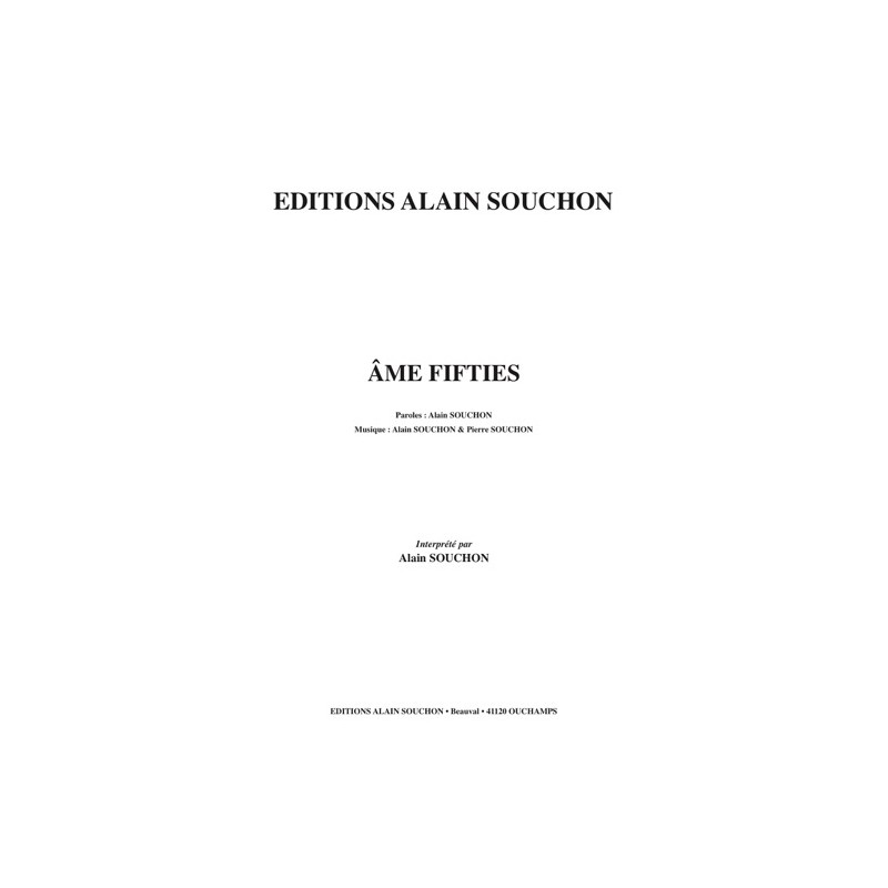 Partition ÂME FIFTIES Alain Souchon pdf
