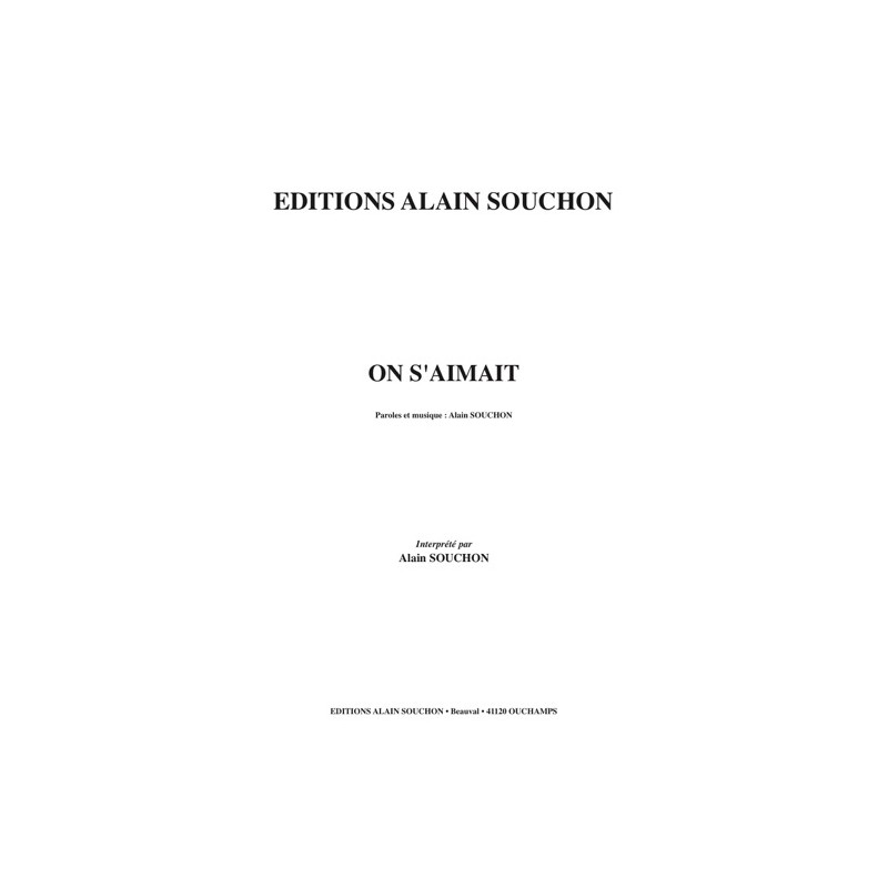 Sheet music ON S'AIMAIT Alain Souchon