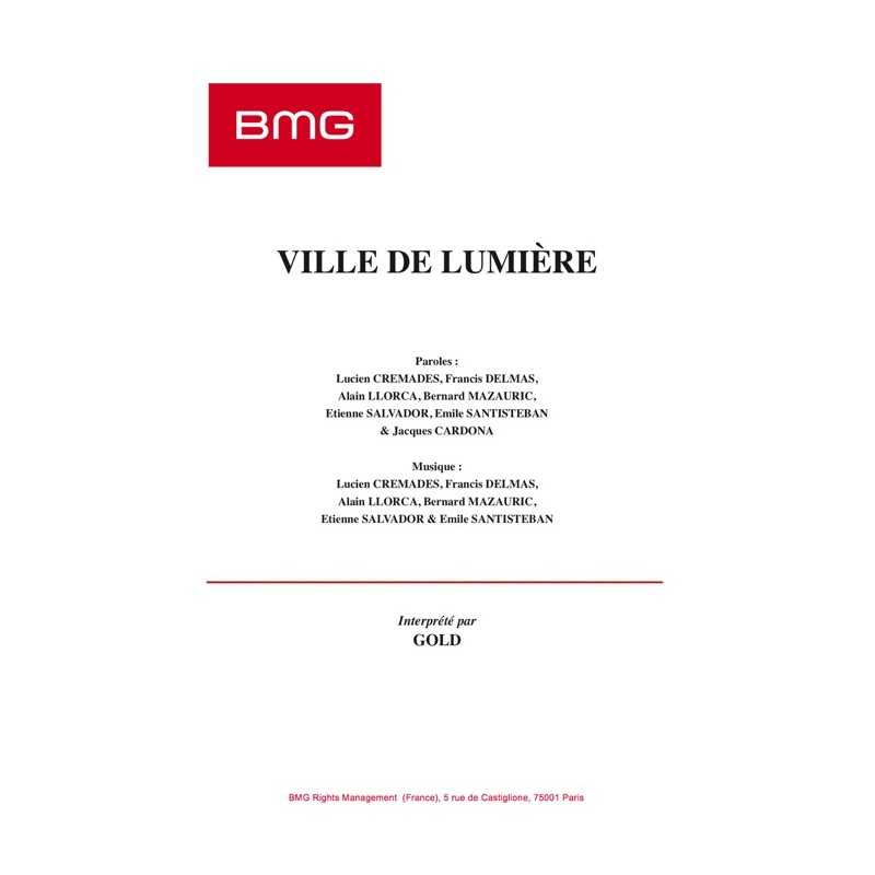 Sheet music VILLE DE LUMIÈRE GOLD