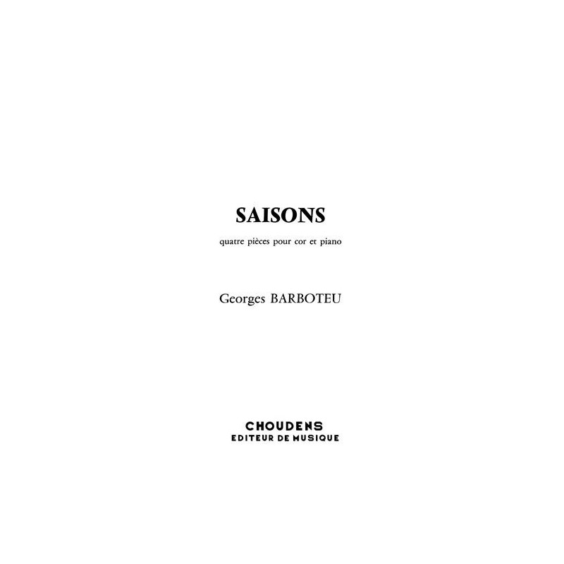 Sheet music SAISONS POUR COR EN UT ET EN FA Georges Barboteu