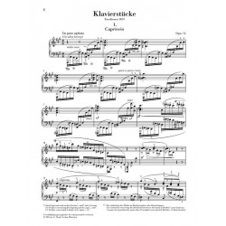 Songbook PIANO PIECES Johannes Brahms