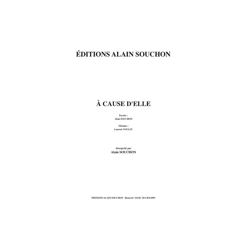 Partition À CAUSE D'ELLE Alain Souchon
