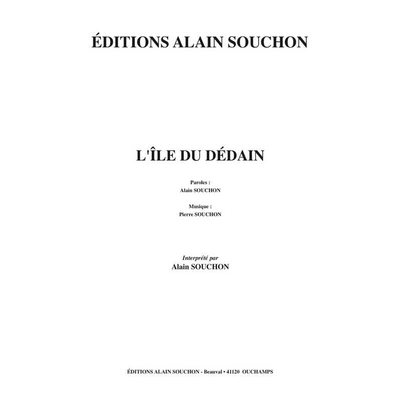 Partition L'ÎLE DU DÉDAIN Alain Souchon