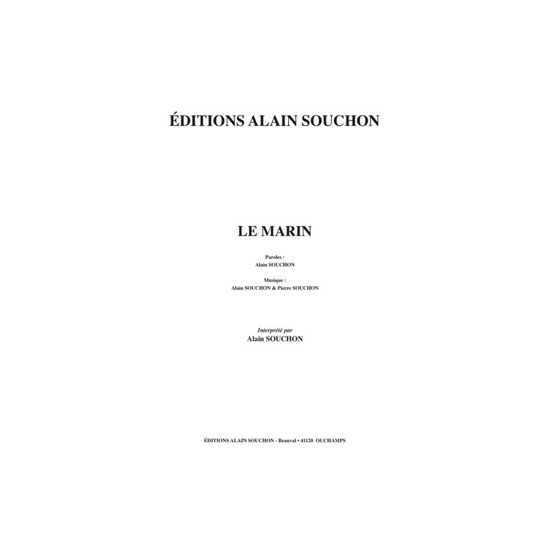 Sheet music LE MARIN Alain Souchon