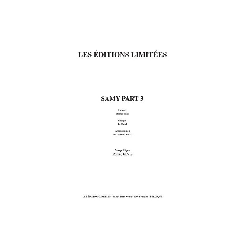 Partition SAMY PART 3 Roméo ELVIS