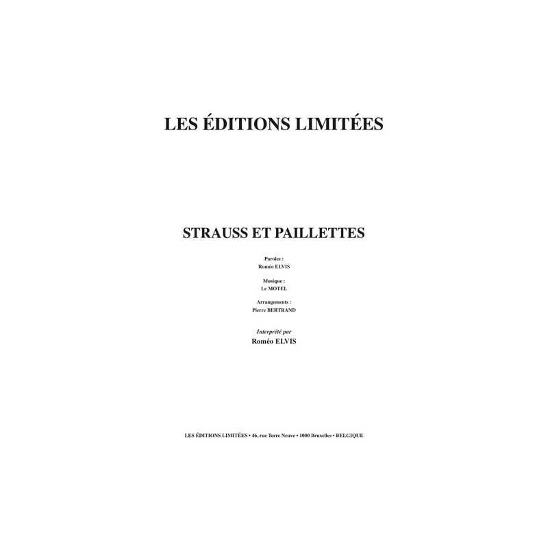 Partition STRAUSS ET PAILLETTES Roméo ELVIS