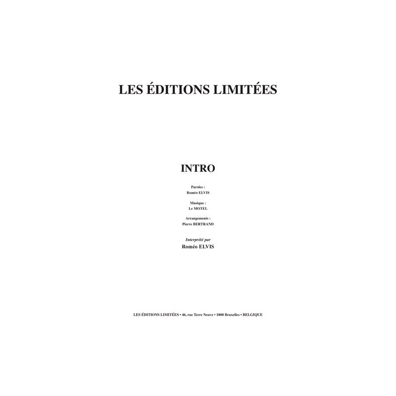 Partition INTRO Roméo ELVIS