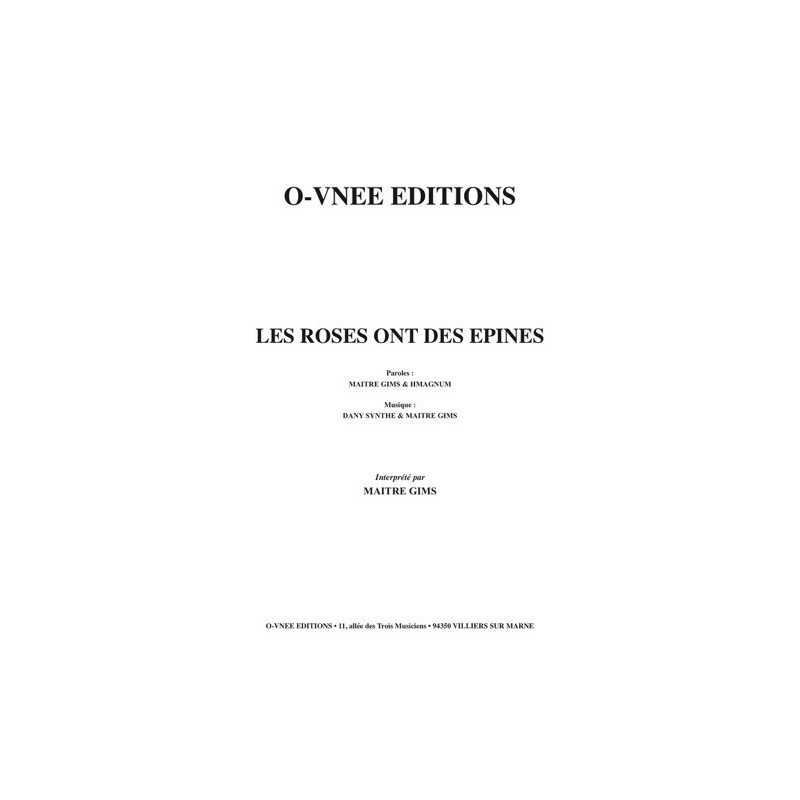 Sheet music LES ROSES ONT DES ÉPINES MAITRE GIMS