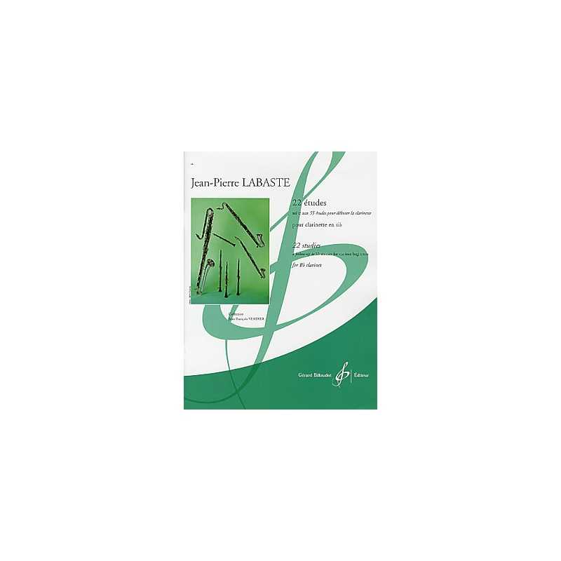 Sheet music 22 STUDIES FOR CLARINET Jean-Pierre Labaste
