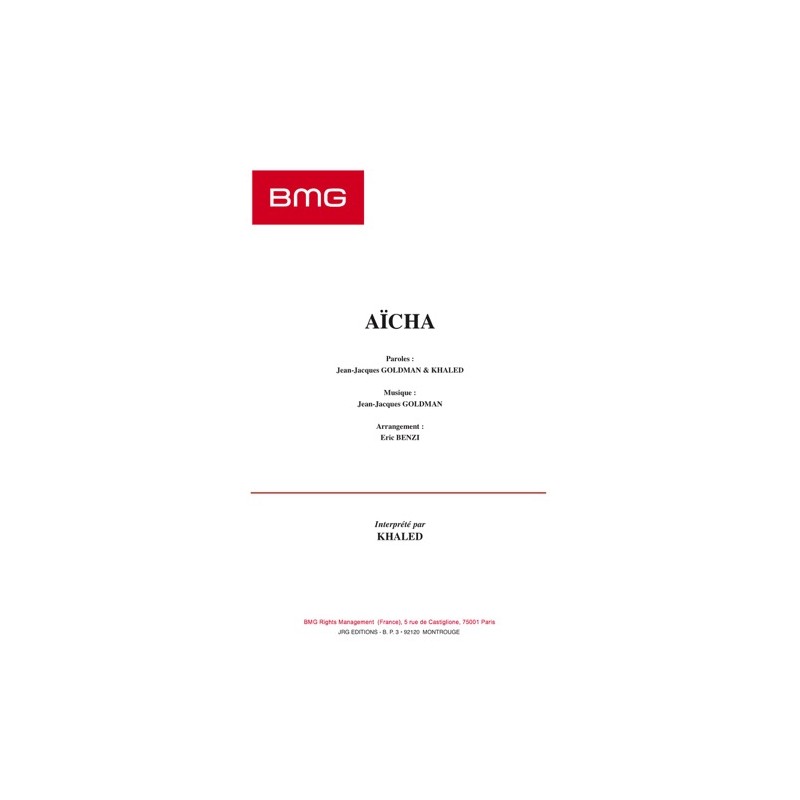 Sheet music AÏCHA KHALED