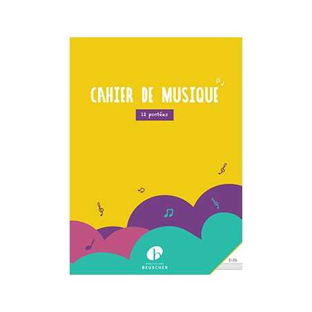 CAHIER DE MUSIQUE 12 PORTÉES - GRAND FORMAT