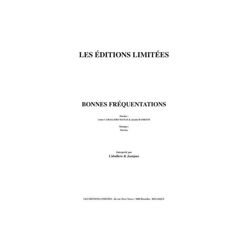 Partition BONNES FRÉQUENTATIONS Caballero & Jeanjass