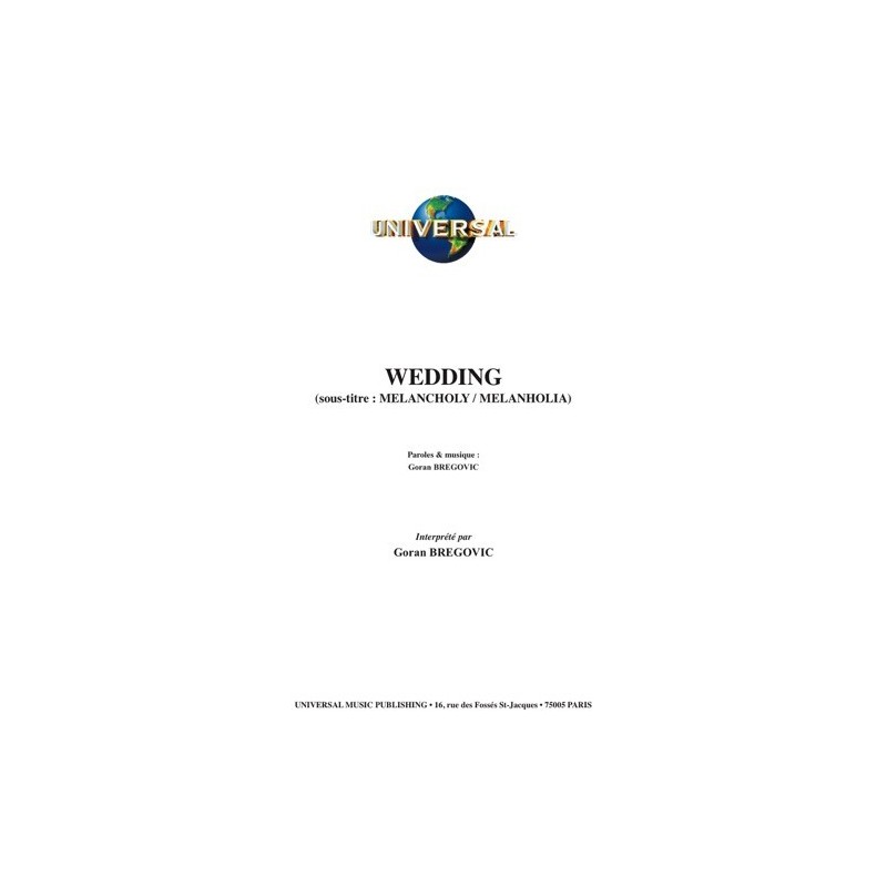 Partition WEDDING Goran BREGOVIC