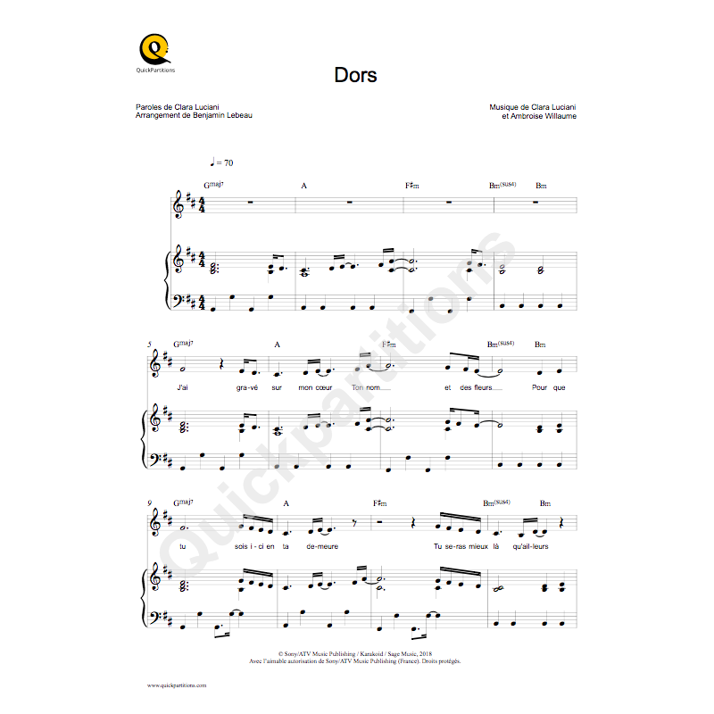 Partition DORS Clara Luciani