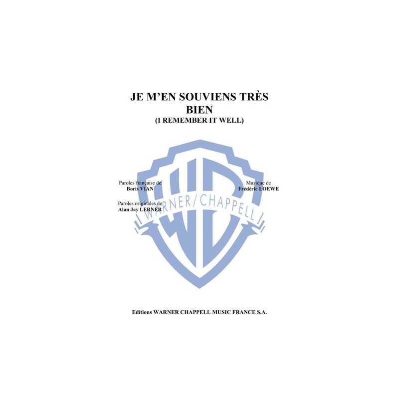 Sheet music JE M'EN SOUVIENS TRÈS BIEN Maurice CHEVALIER