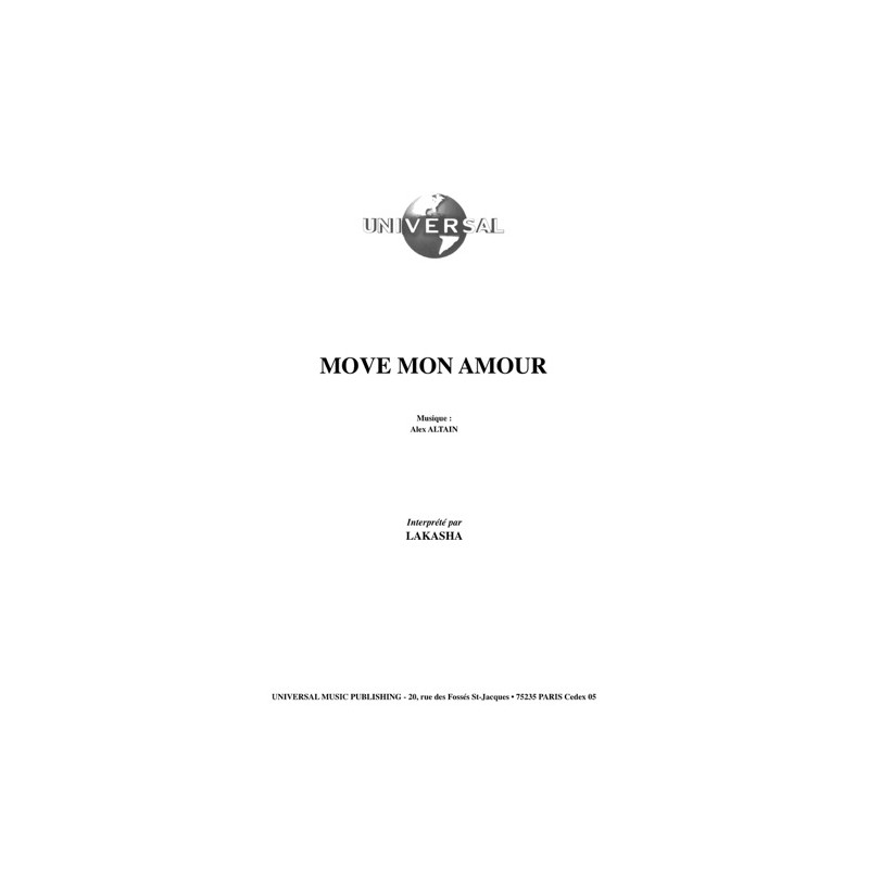 Sheet music MOVE MON AMOUR Lakasha