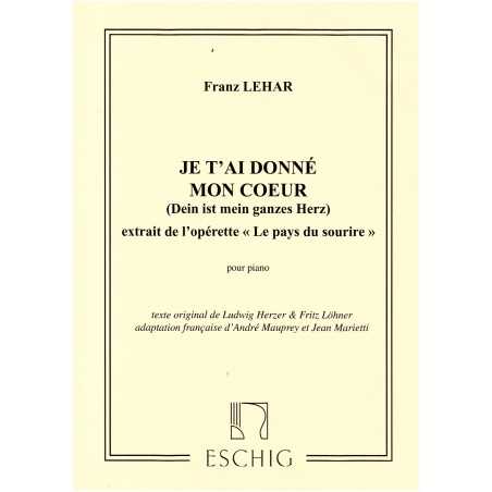 JE T'AI DONNÉ MON CŒUR