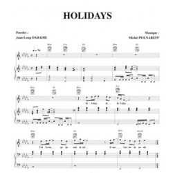 Sheet music HOLIDAYS Michel Polnareff