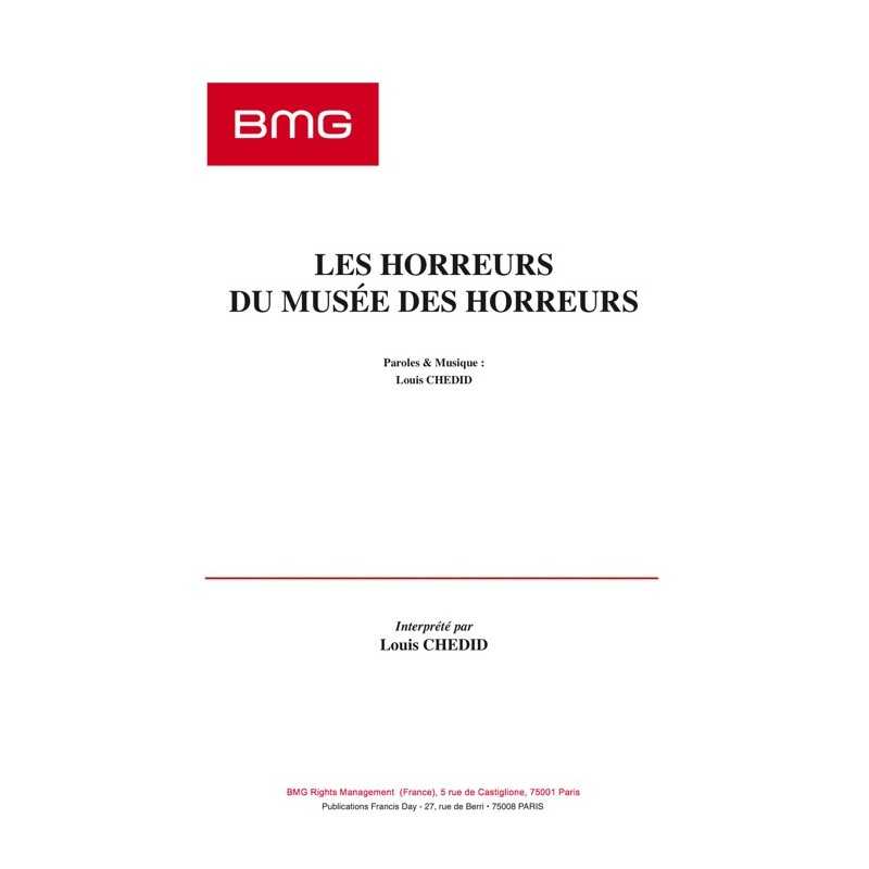 Partition LES HORREURS DU MUSÉE DES HORREURS Louis Chedid