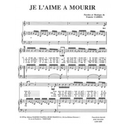 sheet music JE L'AIME A MOURIR Francis Cabrel