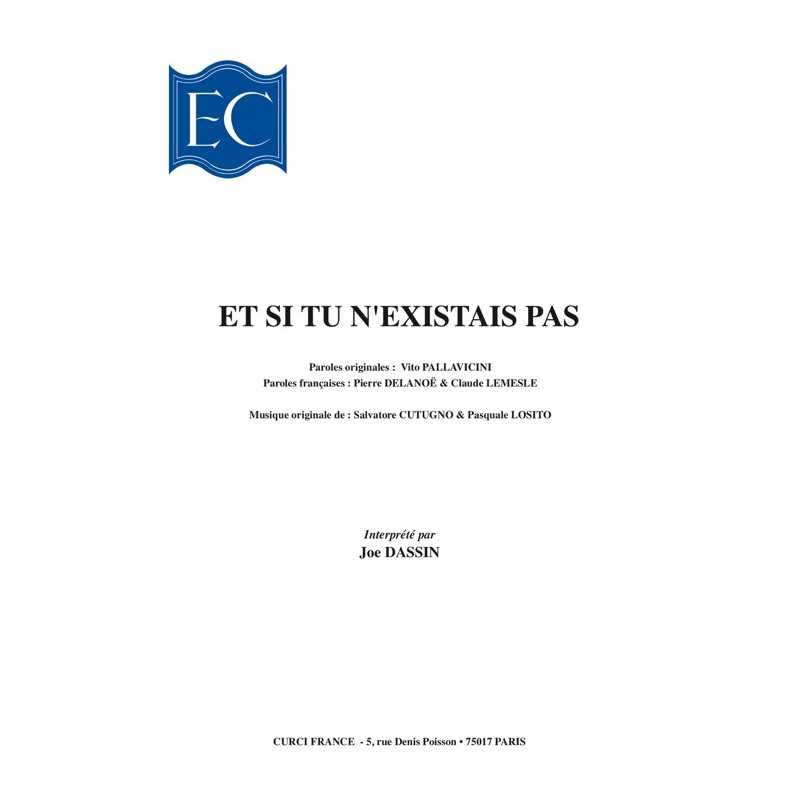 Sheet music ET SI TU N'EXISTAIS PAS Joe Dassin pdf