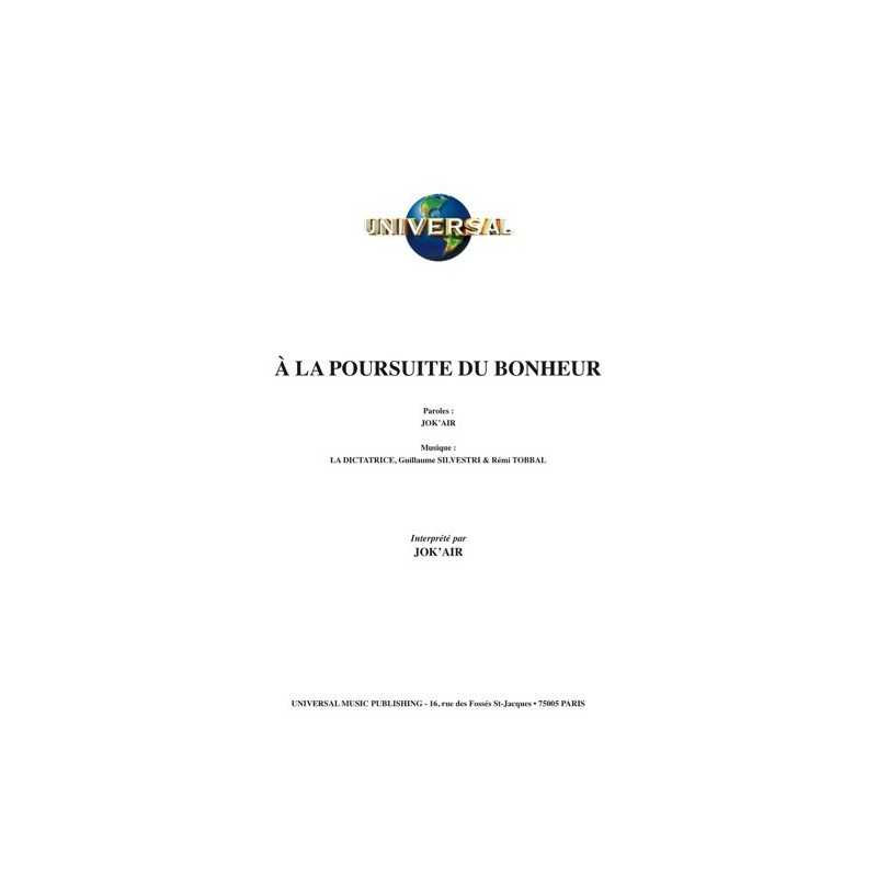 Partition À LA POURSUITE DU BONHEUR JOK'AIR