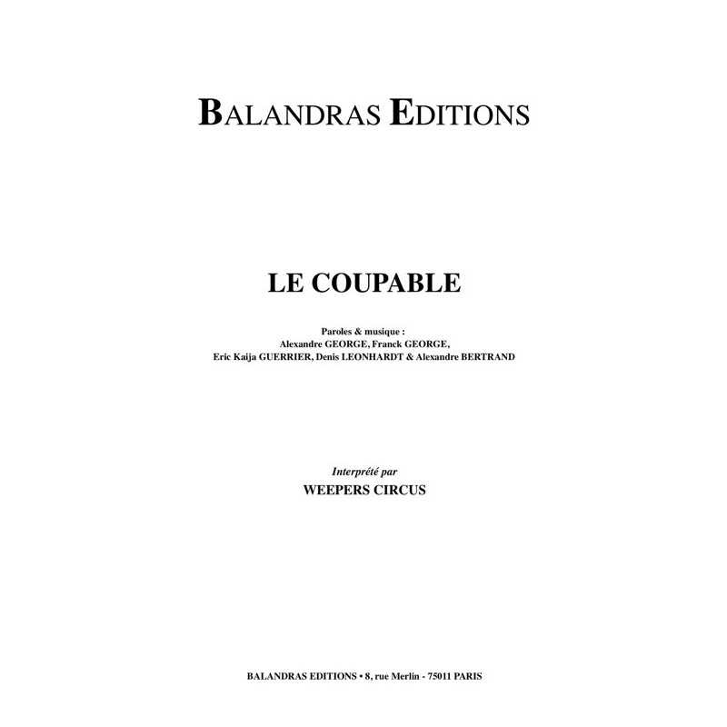 Partition LE COUPABLE WEEPERS CIRCUS