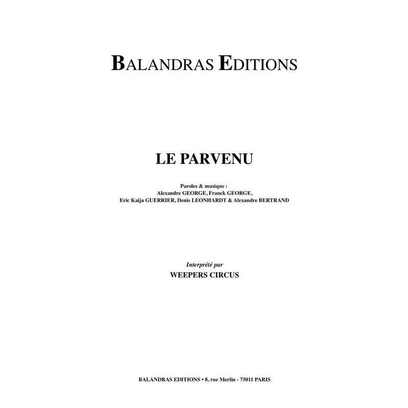 Partition LE PARVENU WEEPERS CIRCUS
