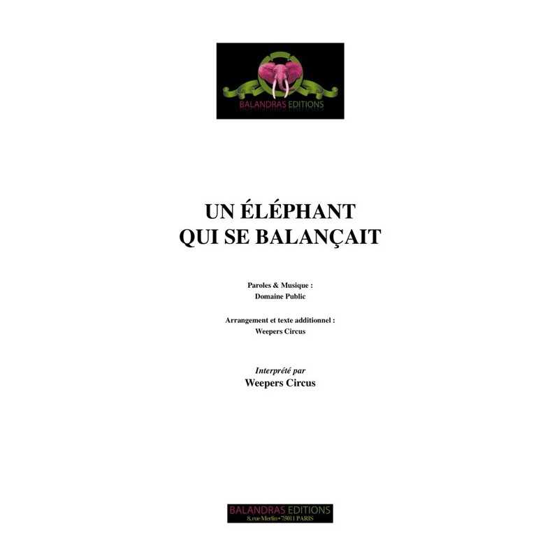 Partition UN ÉLÉPHANT QUI SE BALANÇAIT WEEPERS CIRCUS