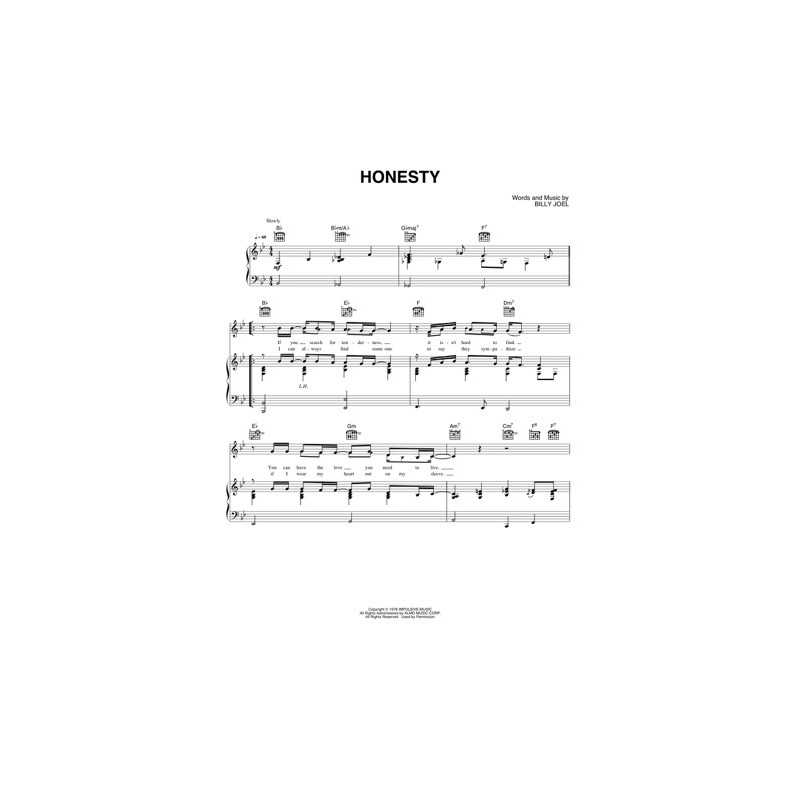 Partition HONESTY Billy Joel