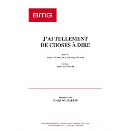 J'AI TELLEMENT DE CHOSES À DIRE