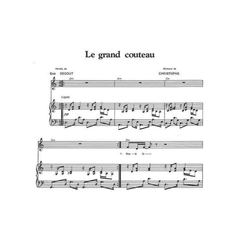 Partition LE GRAND COUTEAU CHRISTOPHE