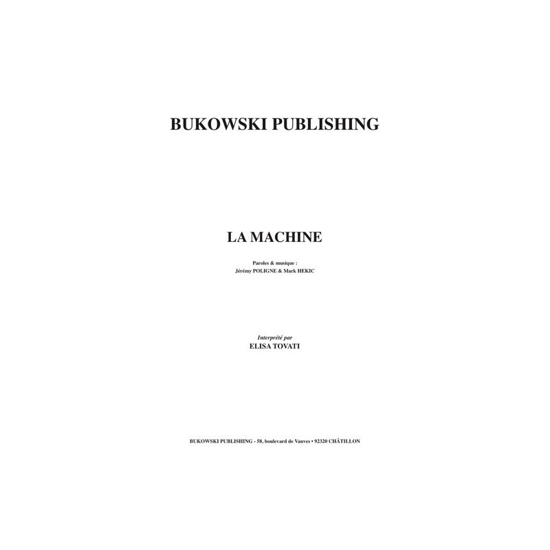 Partition LA MACHINE Elisa TOVATI