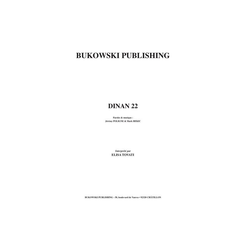 Partition DINAN 22 Elisa TOVATI