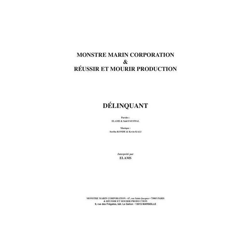 Partition DÉLINQUANT ELAMS