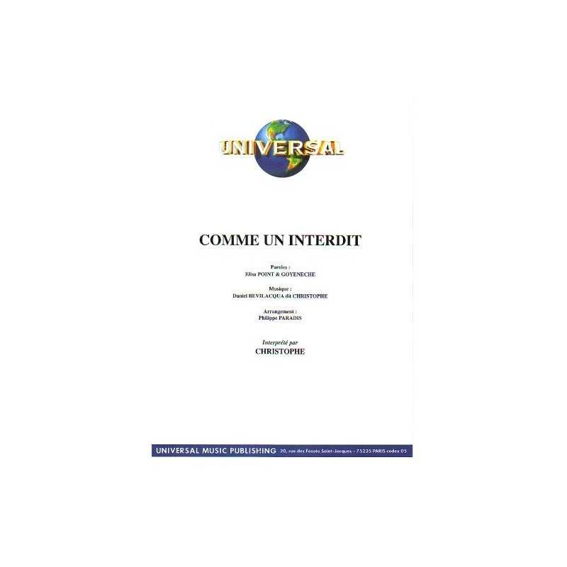 Sheet music COMME UN INTERDIT Christophe