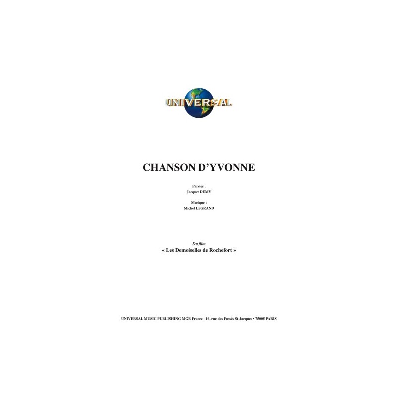 CHANSON D'YVONNE