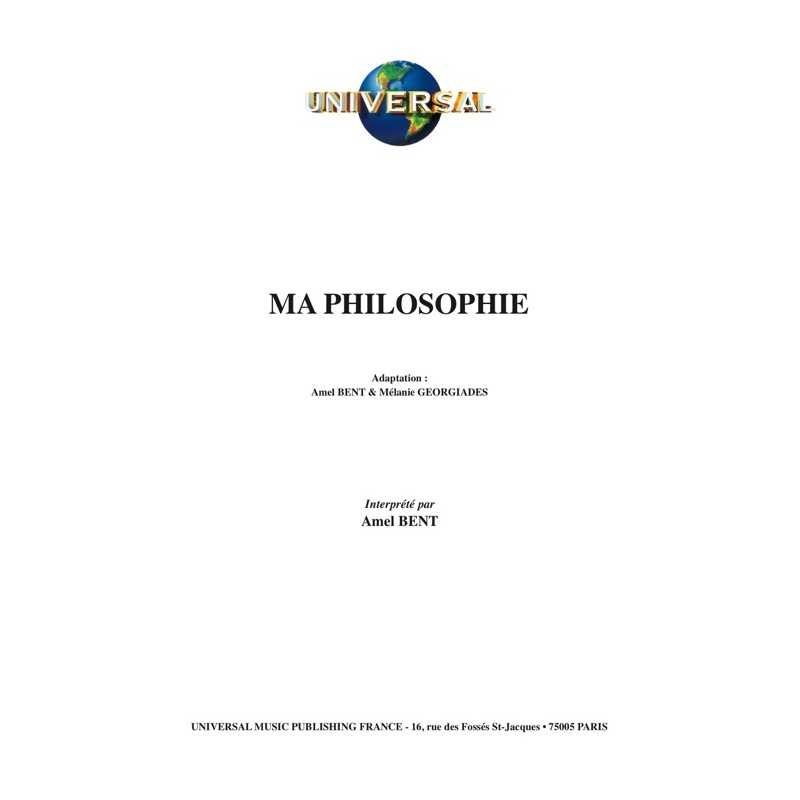 Partition MA PHILOSOPHIE Amel BENT pdf